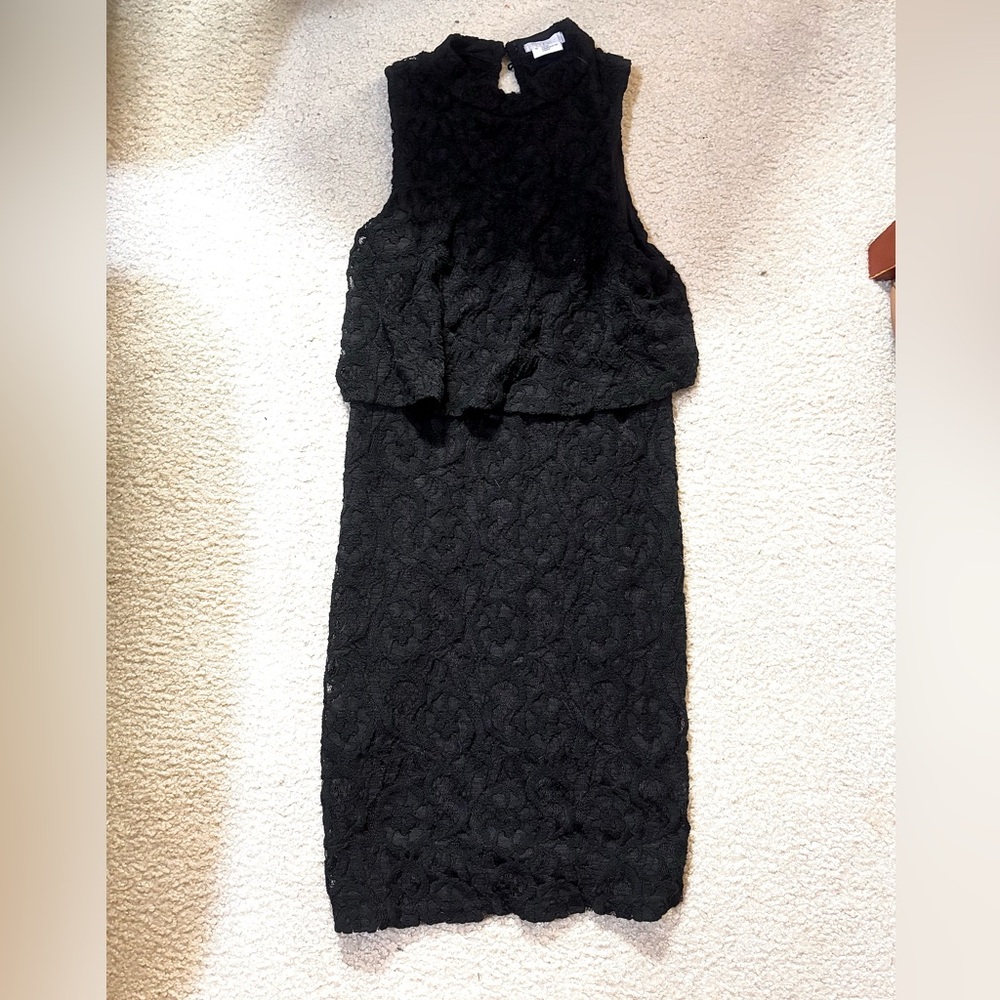 Cooperative Elegant Black Lace Sleeveless Dress